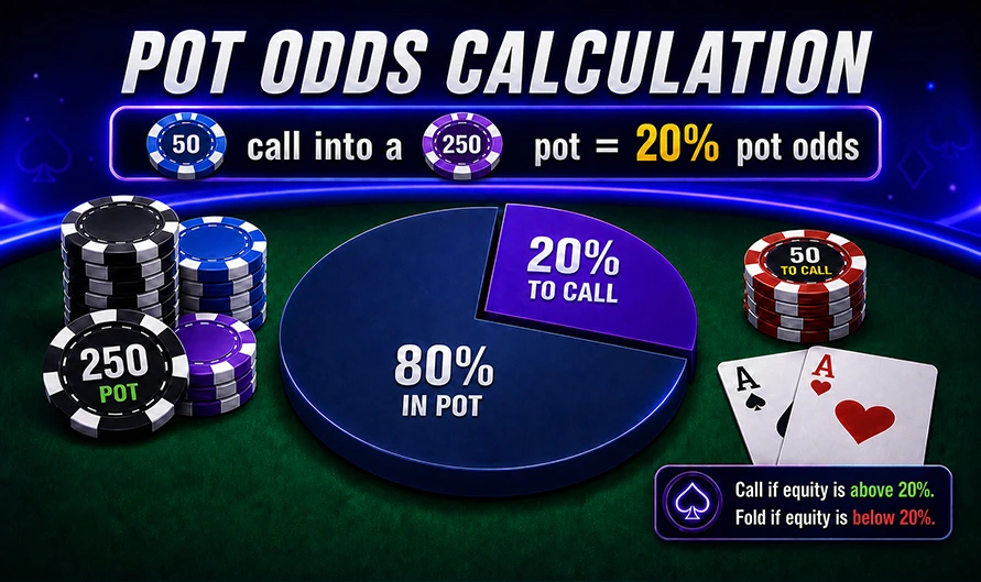 Visual explaining pot odds calculation